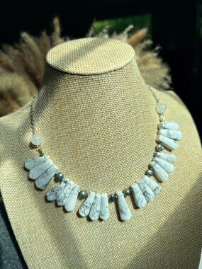 White Howlite Statement Necklace